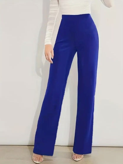 High Waist Slimming Casual Solid Color Straight-leg Trousers Four Seasons Stretch