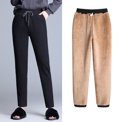 Lamb Cashmere Sweatpants Women's Loose Leggings Casual