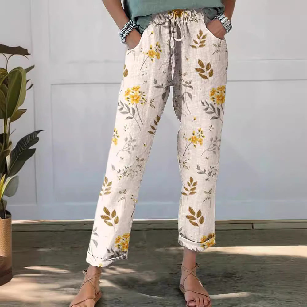 Women's Casual Slacks Printed Fashion