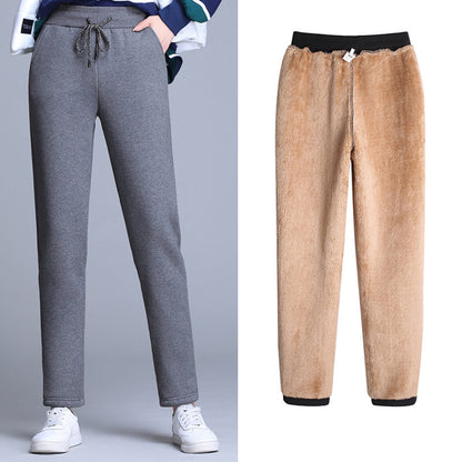 Lamb Cashmere Sweatpants Women's Loose Leggings Casual